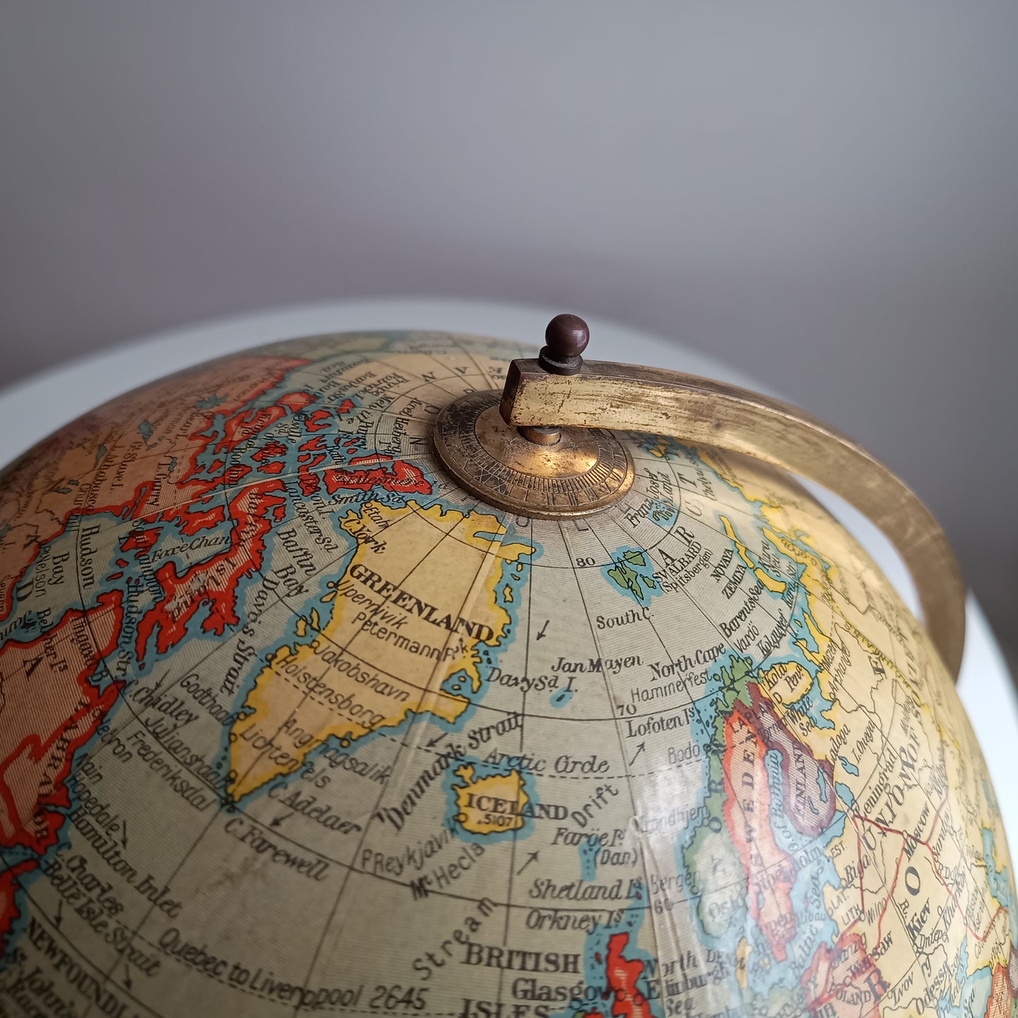 Art Deco Geographia 1947 10 Inch Globe: Final Year Of British Raj, Bakelite Jelly Mold Base, Steamer Routes