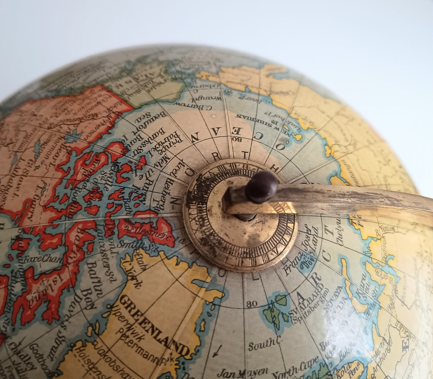 Art Deco Geographia 1947 10 Inch Globe: Final Year Of British Raj, Bakelite Jelly Mold Base, Steamer Routes