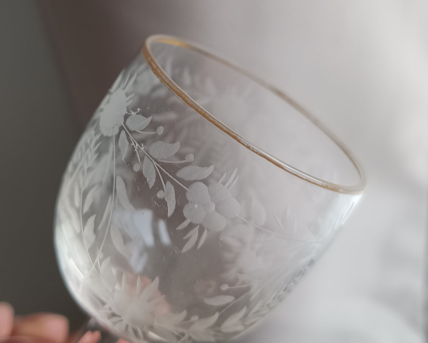 Antique French Aperitif Drinks Service: Tray, Tazza & 2 Glasses: Engraved Garlands, Gilt Decor, Belle Epoque