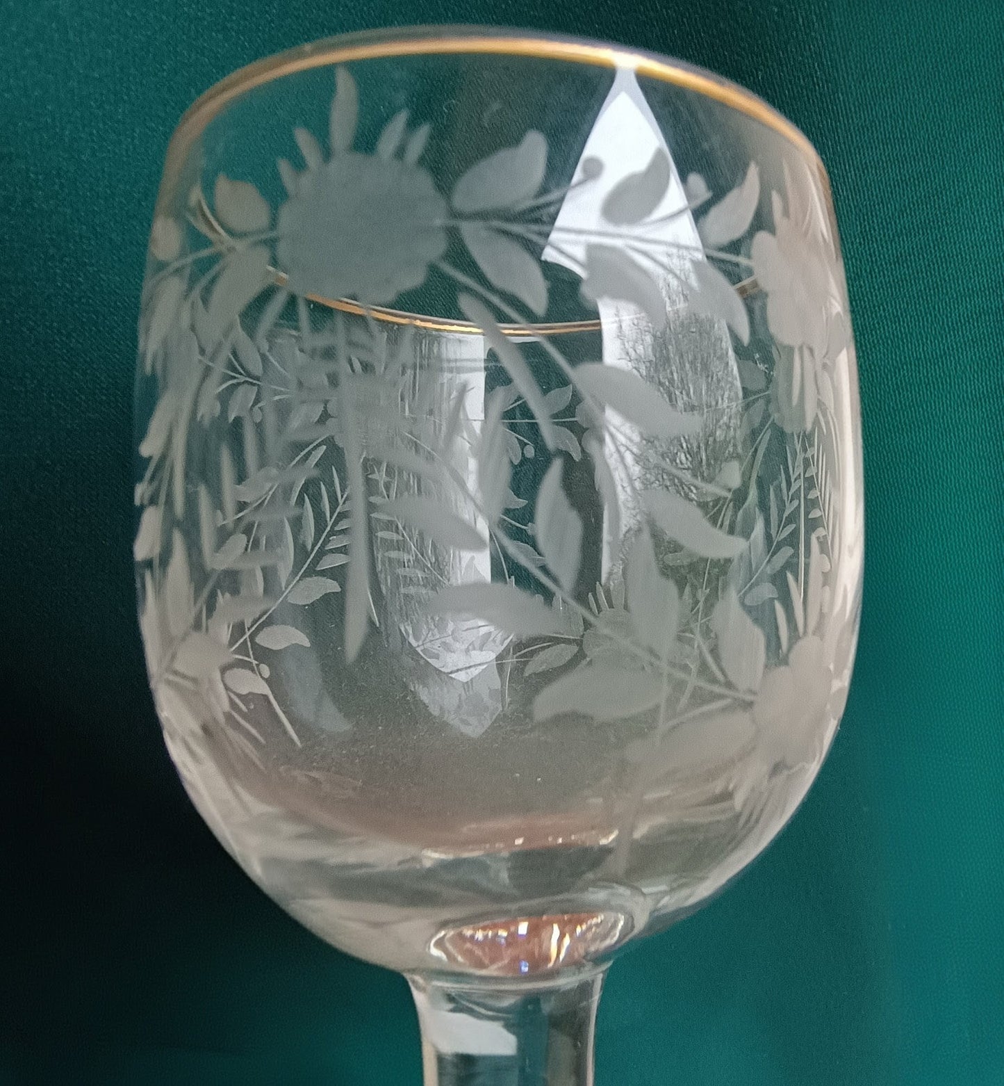 Antique French Aperitif Drinks Service: Tray, Tazza & 2 Glasses: Engraved Garlands, Gilt Decor, Belle Epoque