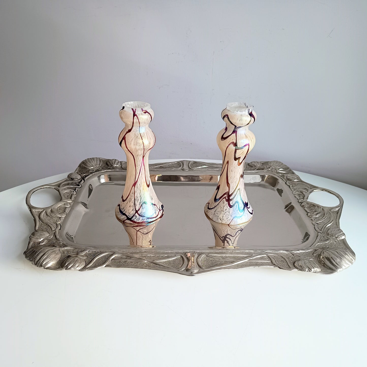 Art Nouveau Repoussé Drinks Tray In Jugendstil Style