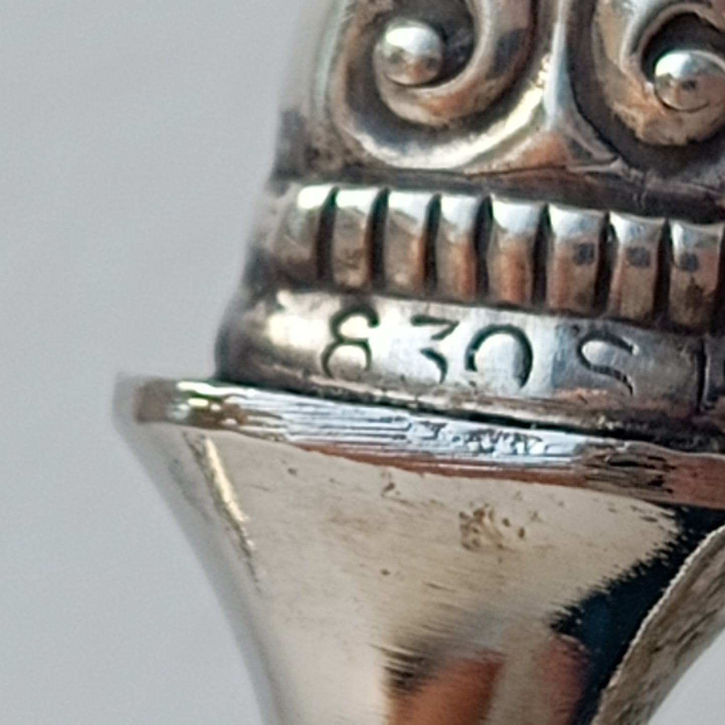 Nils Hansen Norwegian Solid Silver Handled Pastry Tongs: Odel Pattern, Midcentury Scandinavian