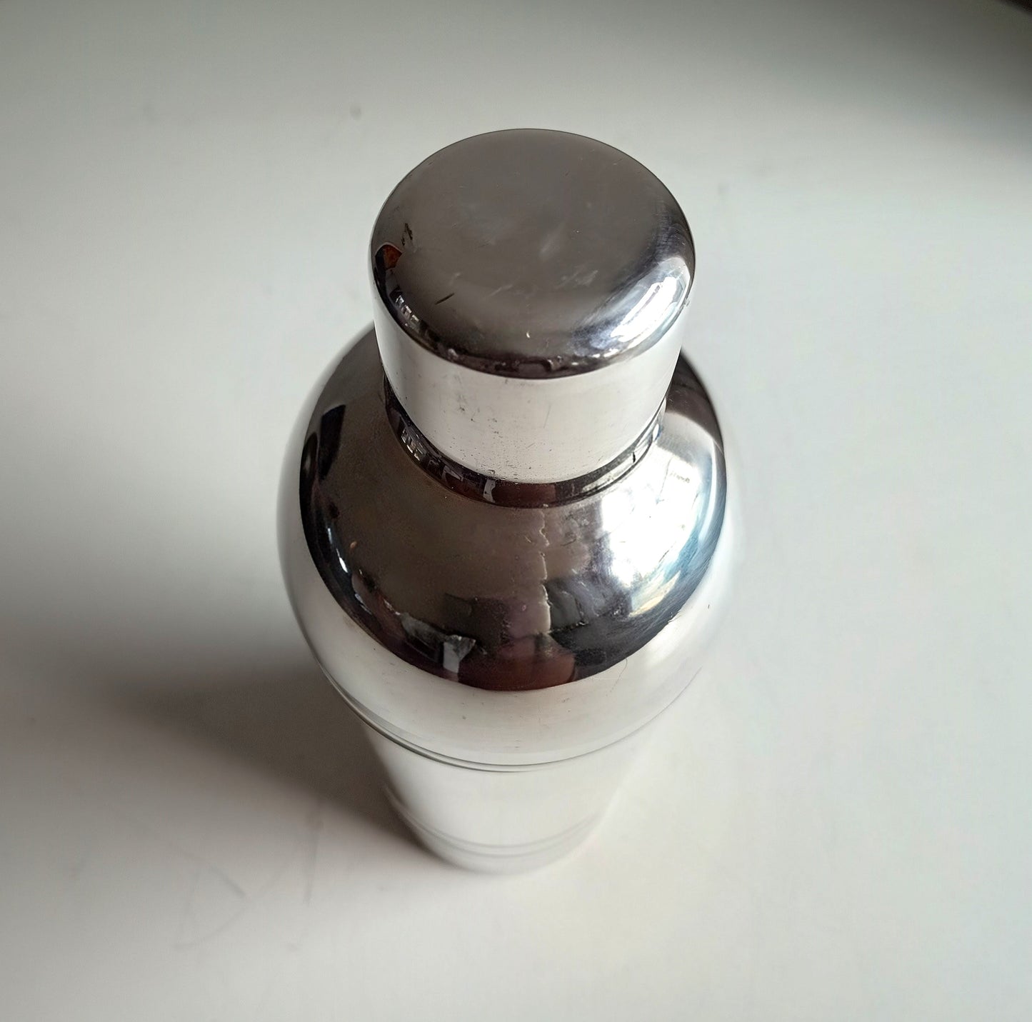 Genuine Art Deco Silver Plated Cocktail Shaker: Streamline Moderne 3-Part Cobbler, XL size