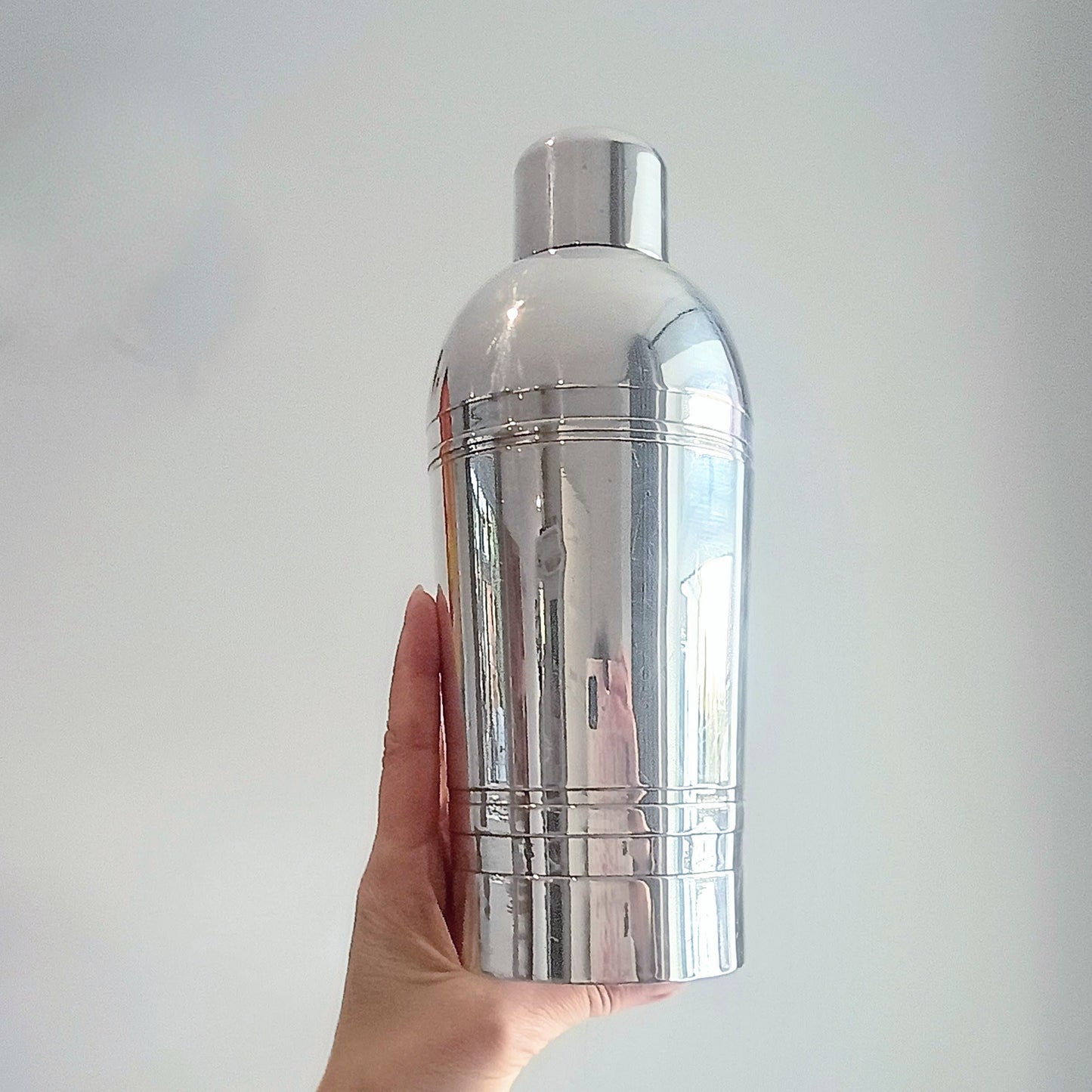 Genuine Art Deco Silver Plated Cocktail Shaker: Streamline Moderne 3-Part Cobbler, XL size
