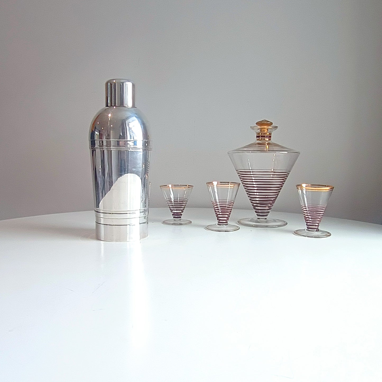 Genuine Art Deco Silver Plated Cocktail Shaker: Streamline Moderne 3-Part Cobbler, XL size