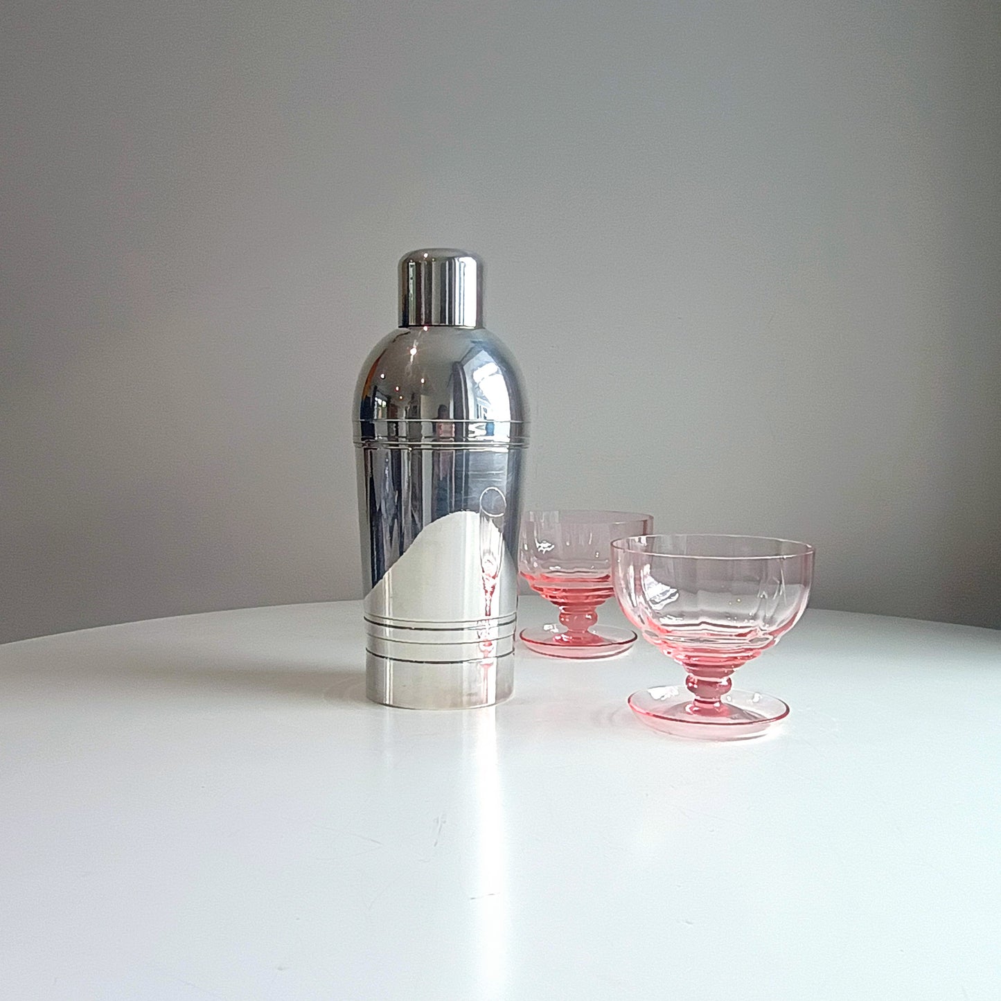 Genuine Art Deco Silver Plated Cocktail Shaker: Streamline Moderne 3-Part Cobbler, XL size