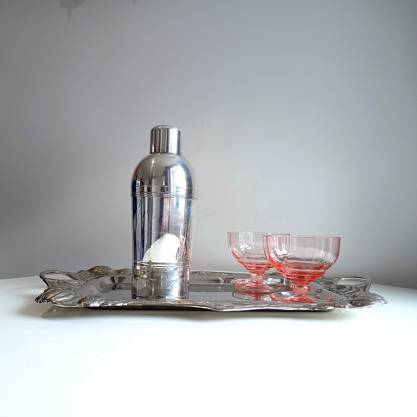 Genuine Art Deco Silver Plated Cocktail Shaker: Streamline Moderne 3-Part Cobbler, XL size