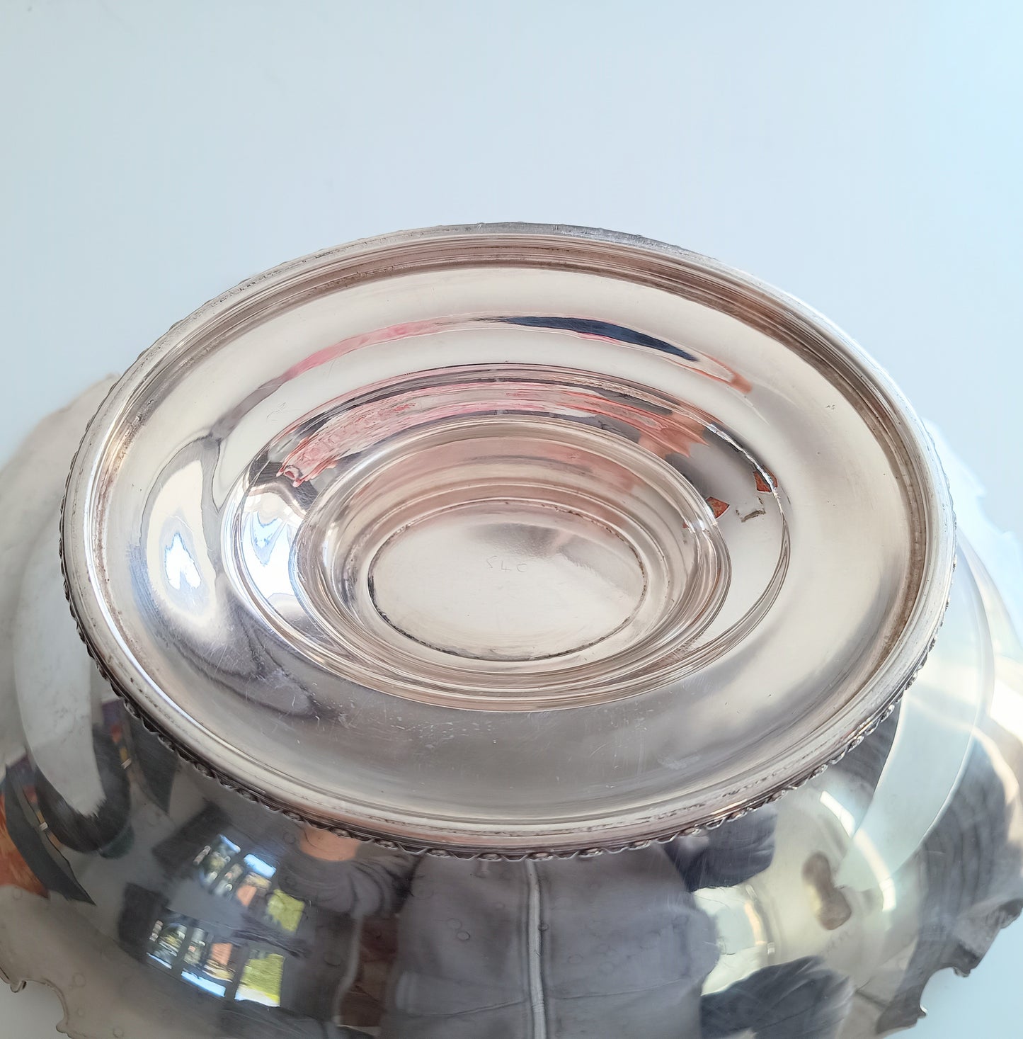 Large Antique Victorian English Silver Plated Fruit Serving Bowl, Deykin Pedestal Dish, c 1890s
