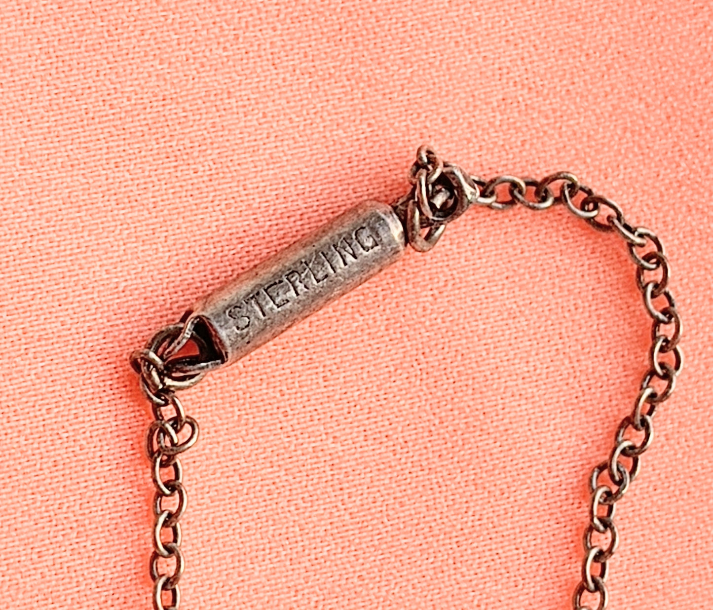 Art Deco Sterling Silver Enamel Necklace: Royal Blue Guilloche Enamel Glass Drops