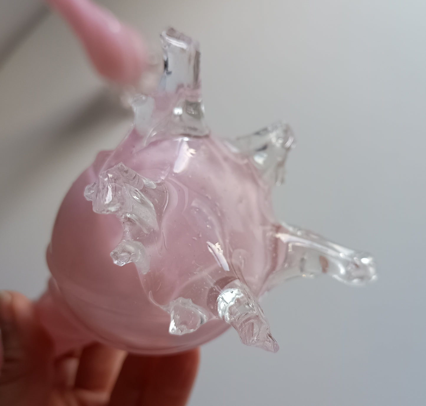 Vintage Murano Pink Opaline Glass Vases, Applied Freeform Feet, Fratelli Toso Style