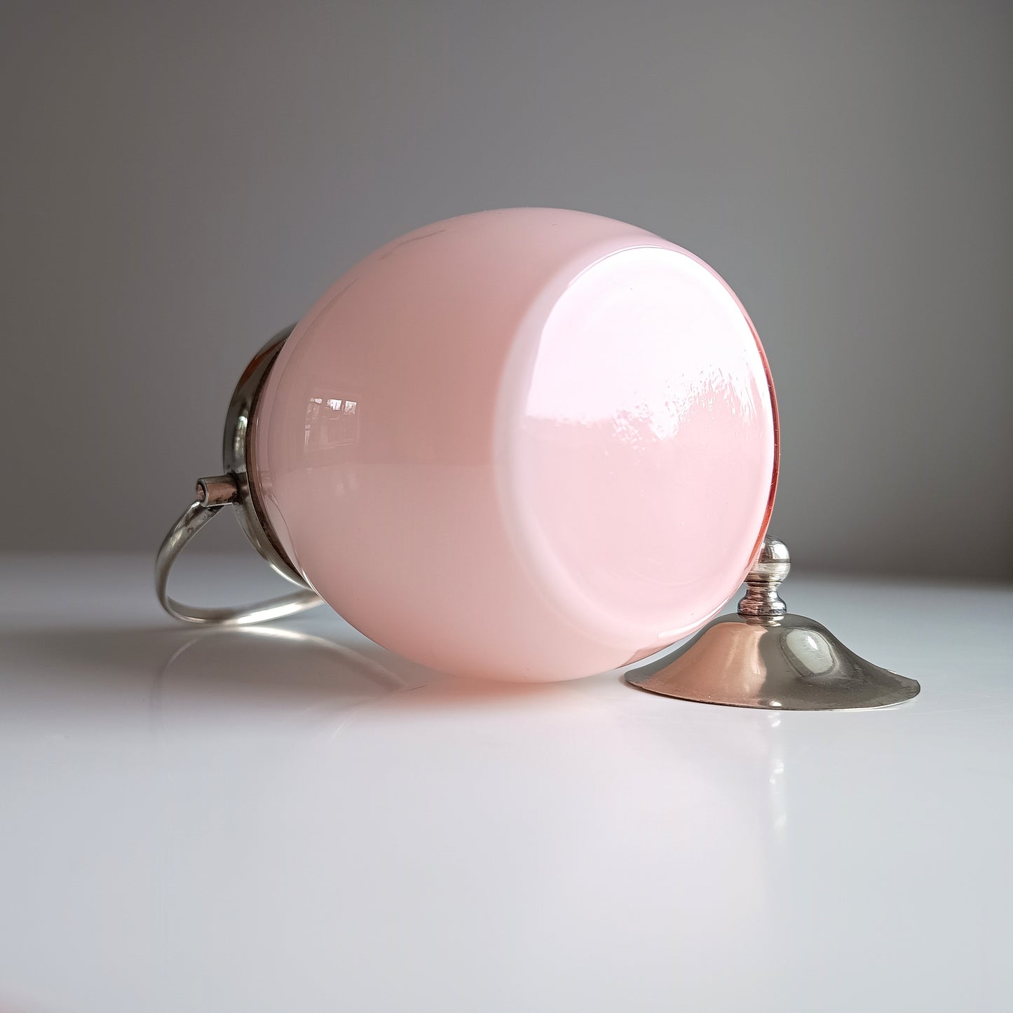 Antique Victorian Pink Opaline Glass Jar, Silver plated Lid and Handle, Stourbridge 1900