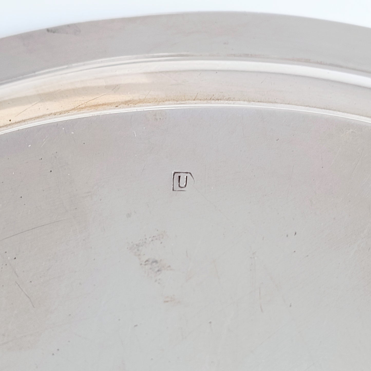 Georgian Style Silver Plate Footed Salver or Small Drinks Tray, Neo-classical Greek Key Decor