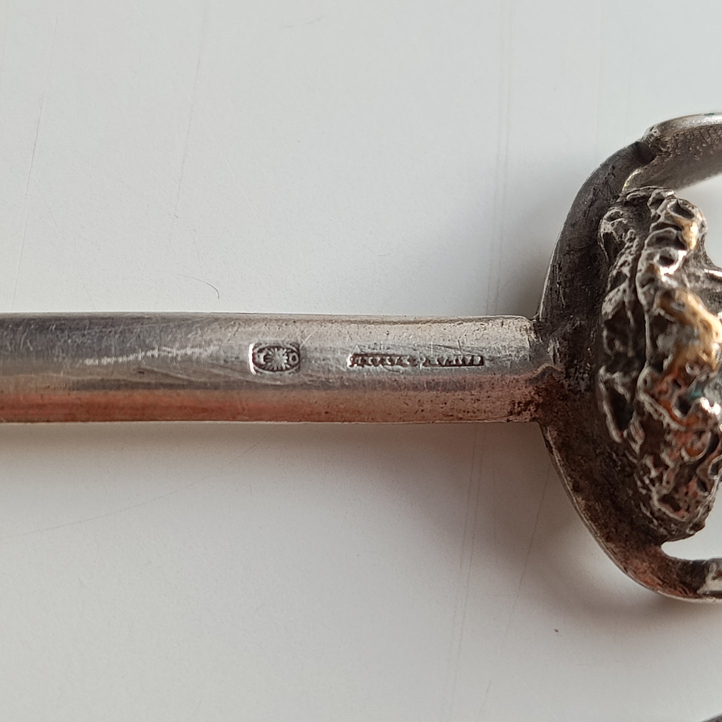 Pair of French Cailar Bayard Art Nouveau Silvered Anchor Fish / Meat Skewers: Belle Epoque