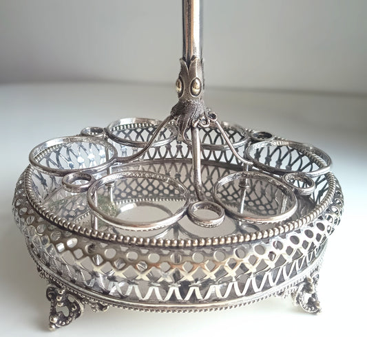 Rare Victorian Octopus Kraken Silver Plated  Condiment Stand – Antique Nautical Maritime Decor