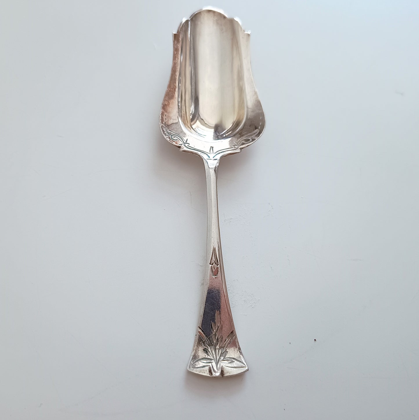 Vintage Art Deco Hallmarked Sterling Silver Tea Caddy Spoon &Cut Crystal Loose Tea Jar