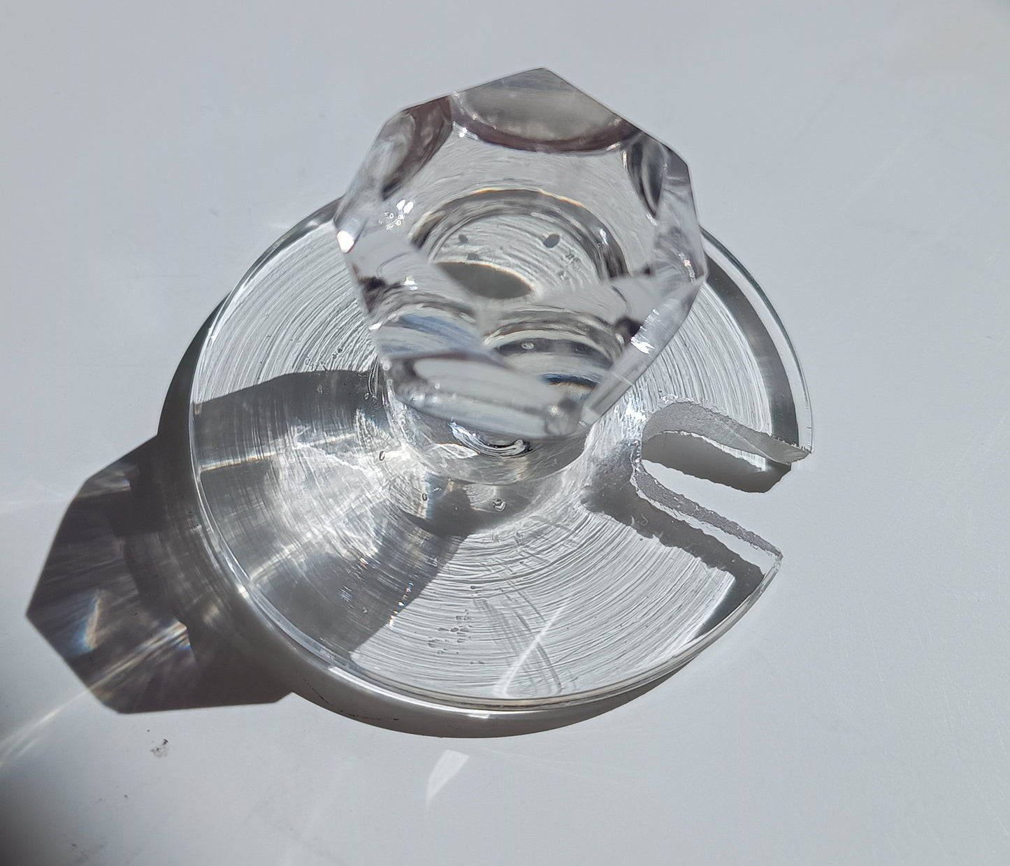 Vintage Art Deco Hallmarked Sterling Silver Tea Caddy Spoon &Cut Crystal Loose Tea Jar