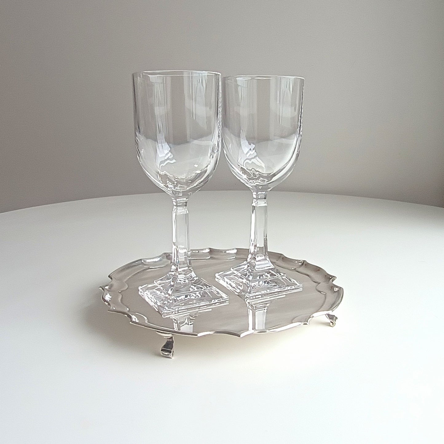 Antique Mappin and Webb Silver Plated Salver or Small Drinks Tray