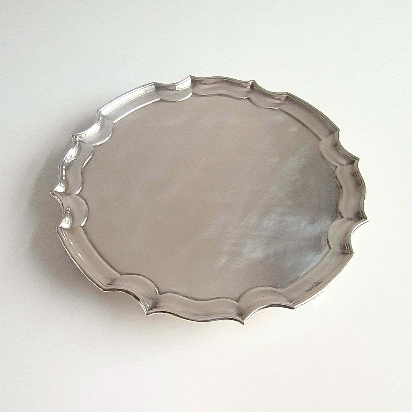 Antique Mappin and Webb Silver Plated Salver or Small Drinks Tray