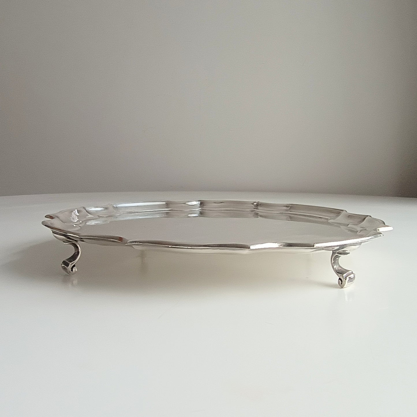Antique Mappin and Webb Silver Plated Salver or Small Drinks Tray