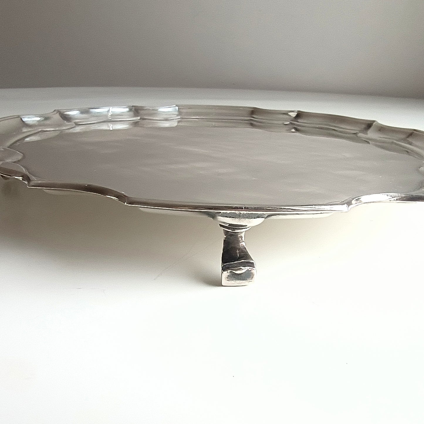 Antique Mappin and Webb Silver Plated Salver or Small Drinks Tray
