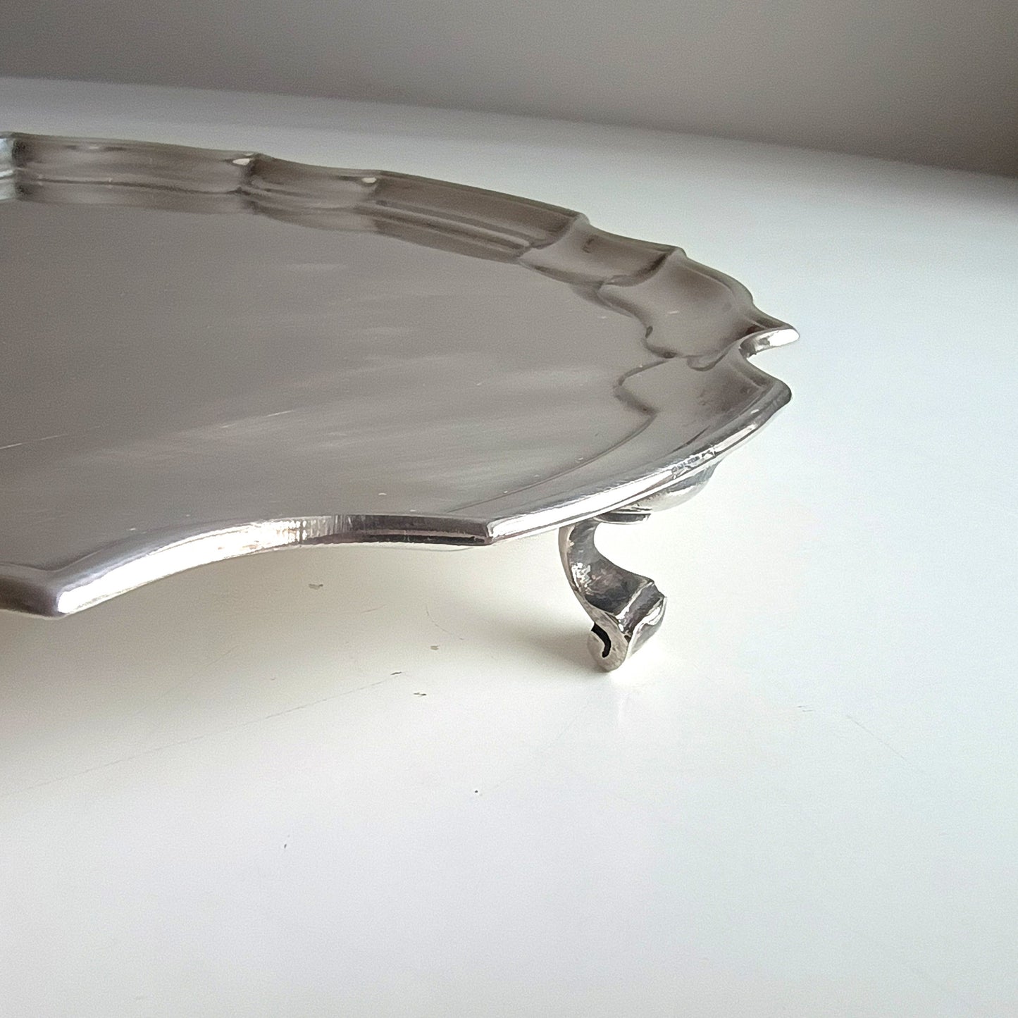 Antique Mappin and Webb Silver Plated Salver or Small Drinks Tray