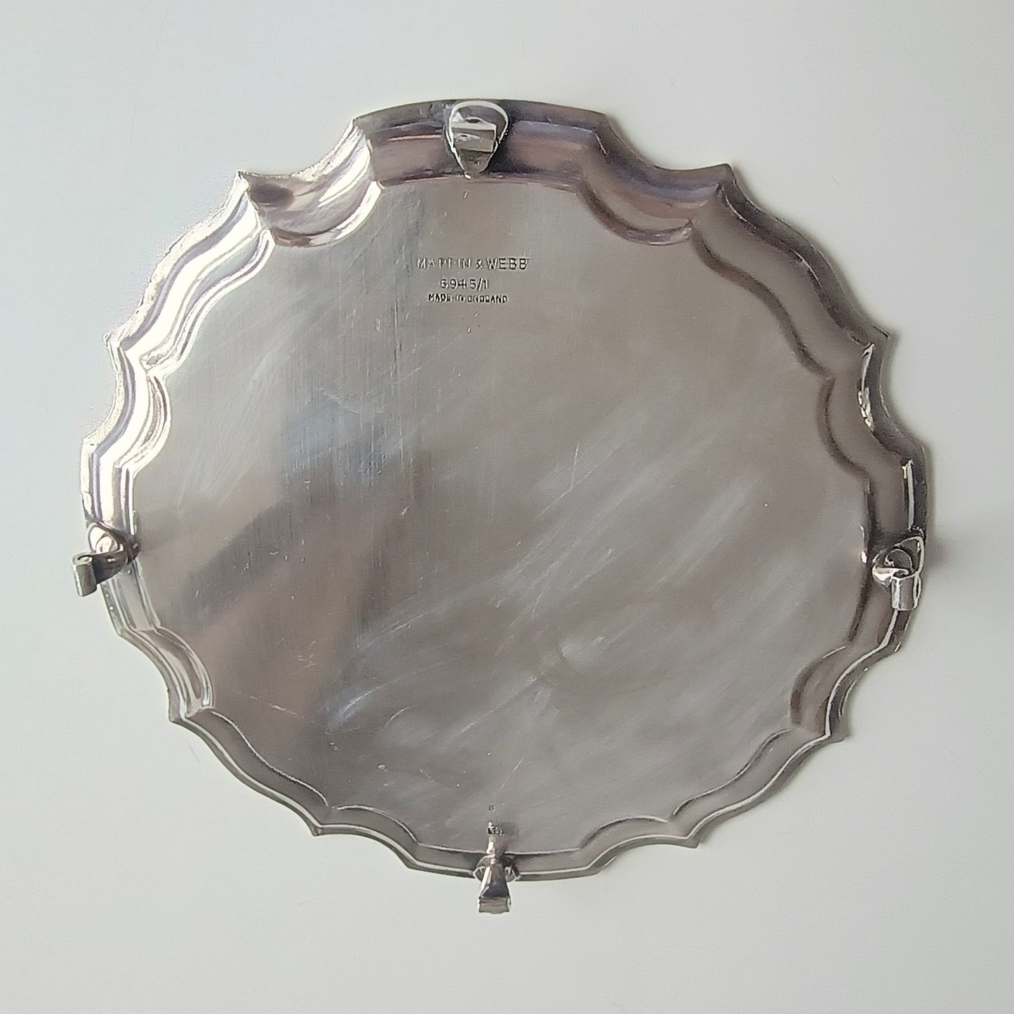 Antique Mappin and Webb Silver Plated Salver or Small Drinks Tray