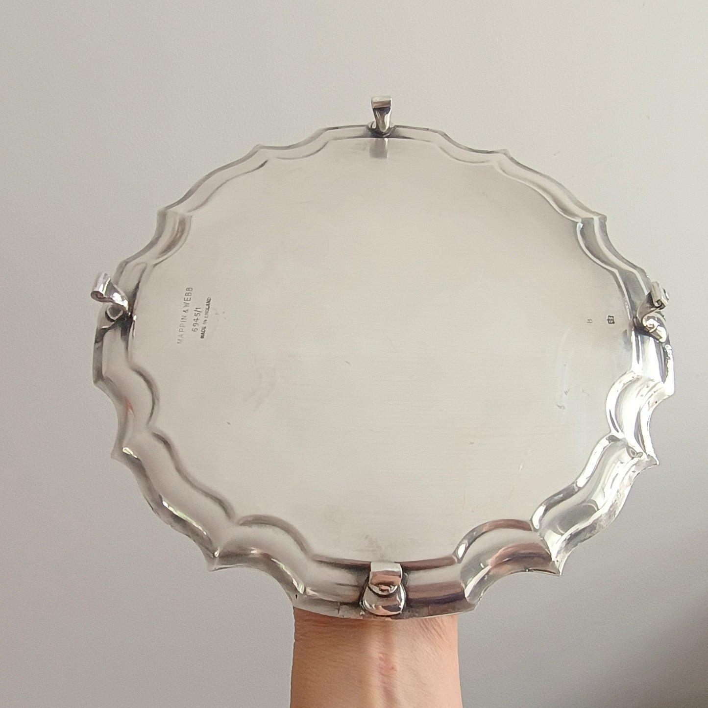 Antique Mappin and Webb Silver Plated Salver or Small Drinks Tray