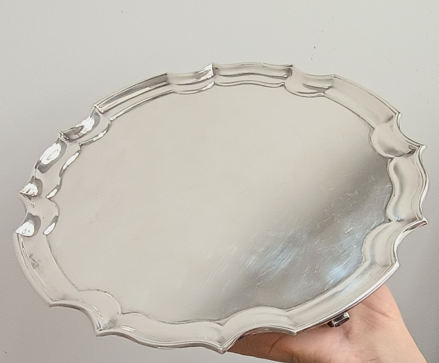 Antique Mappin and Webb Silver Plated Salver or Small Drinks Tray