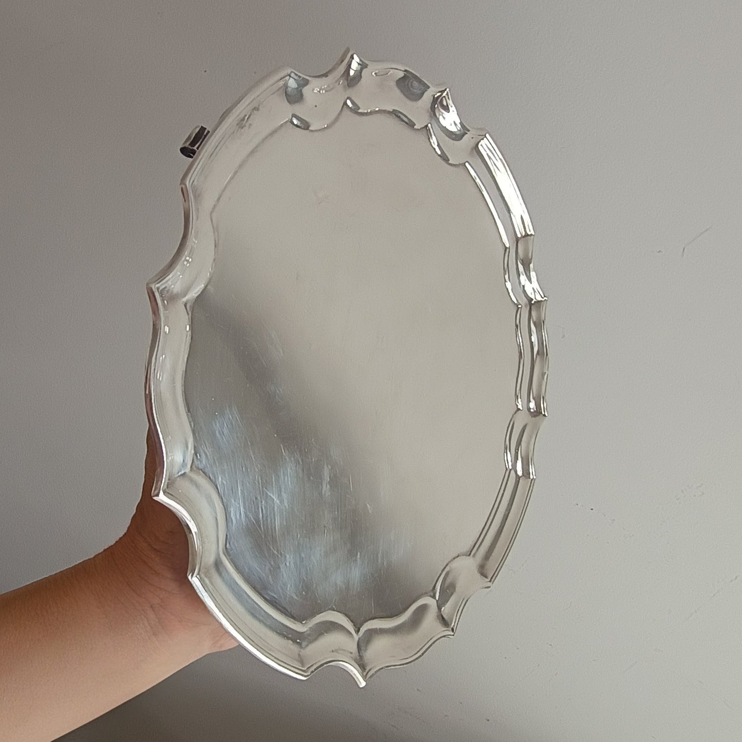Antique Mappin and Webb Silver Plated Salver or Small Drinks Tray