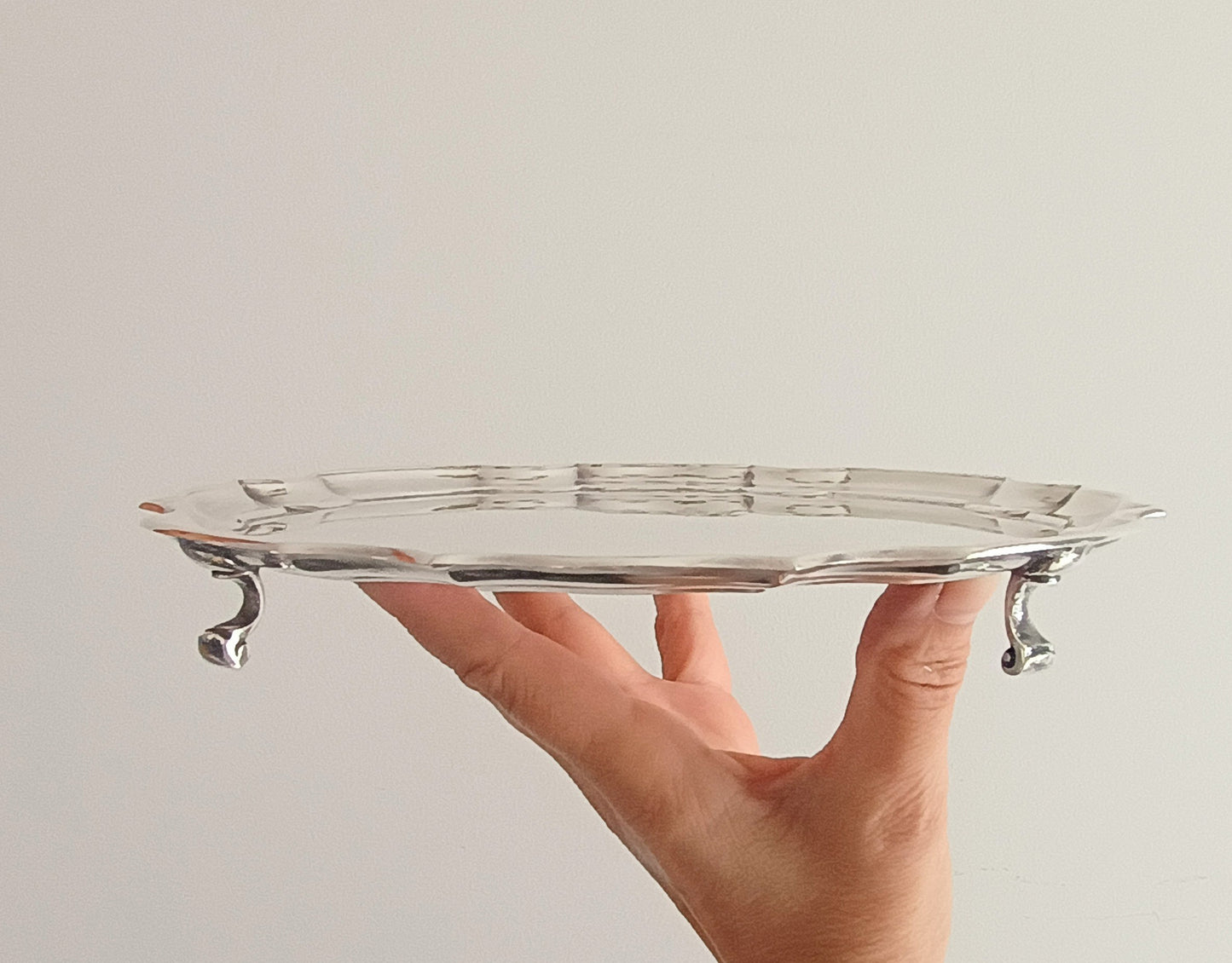 Antique Mappin and Webb Silver Plated Salver or Small Drinks Tray