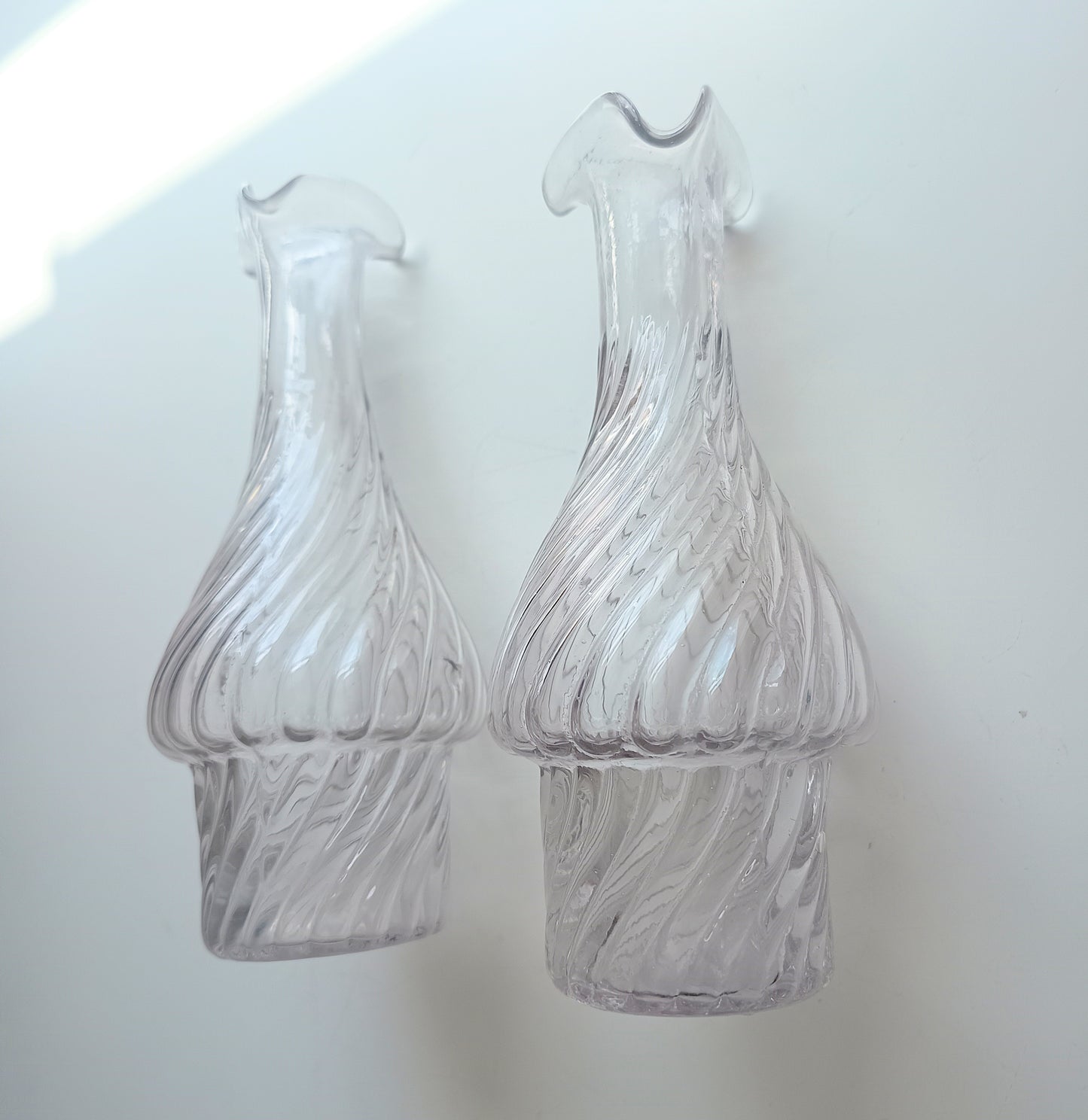 Authentic Signed Baccarat Crystal Bambous Tors Cruet Set Oil Vinegar Depose Mark 1890s