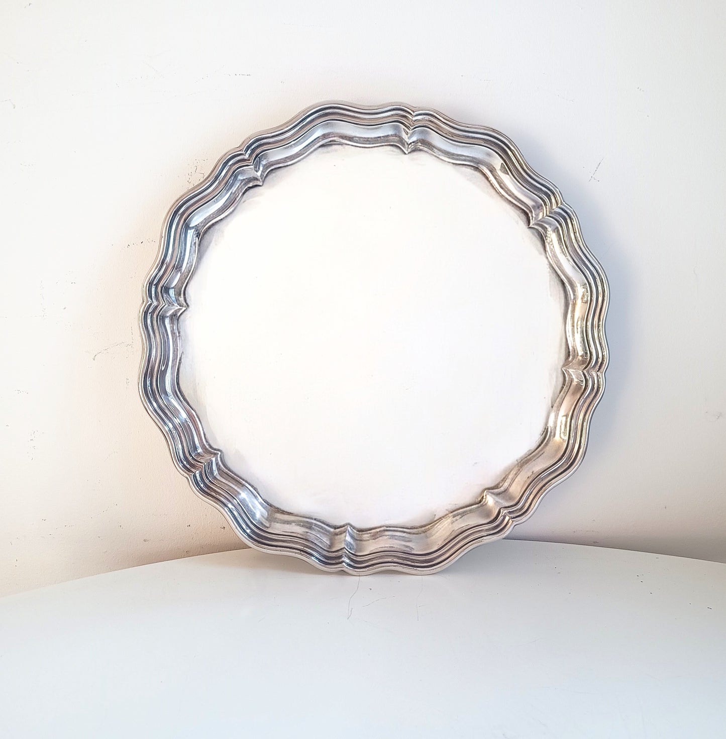 Vintage James Dixon Georgian Style Silver Plated Footed Salver / Tray, Claw Feet