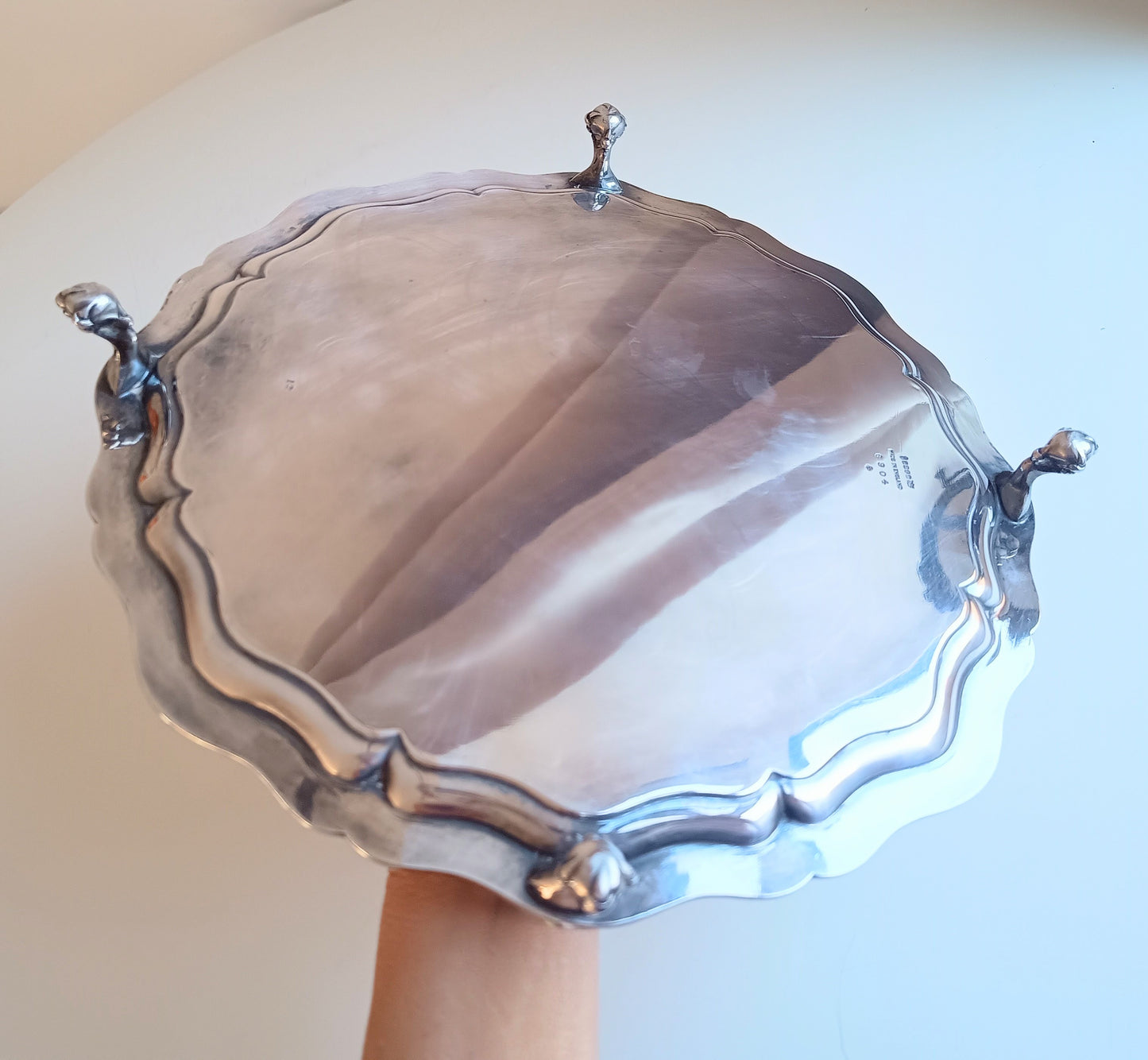 Vintage James Dixon Georgian Style Silver Plated Footed Salver / Tray, Claw Feet