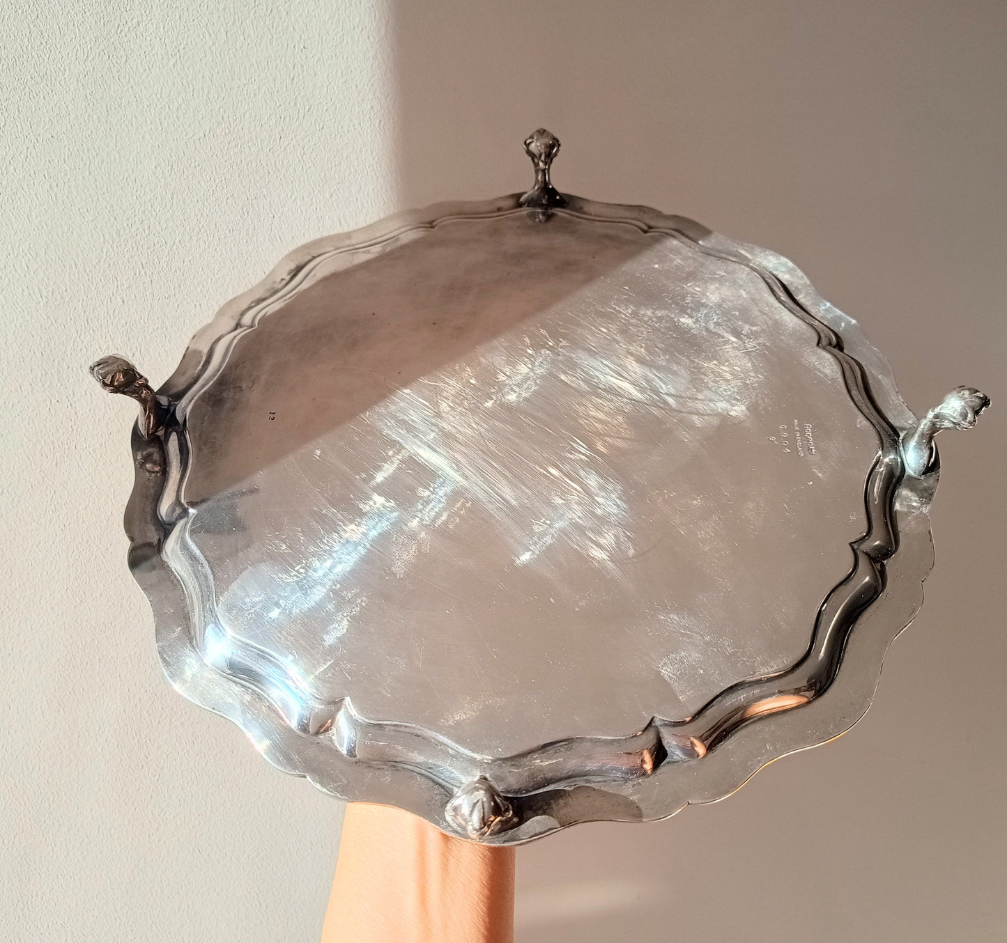 Vintage James Dixon Georgian Style Silver Plated Footed Salver / Tray, Claw Feet