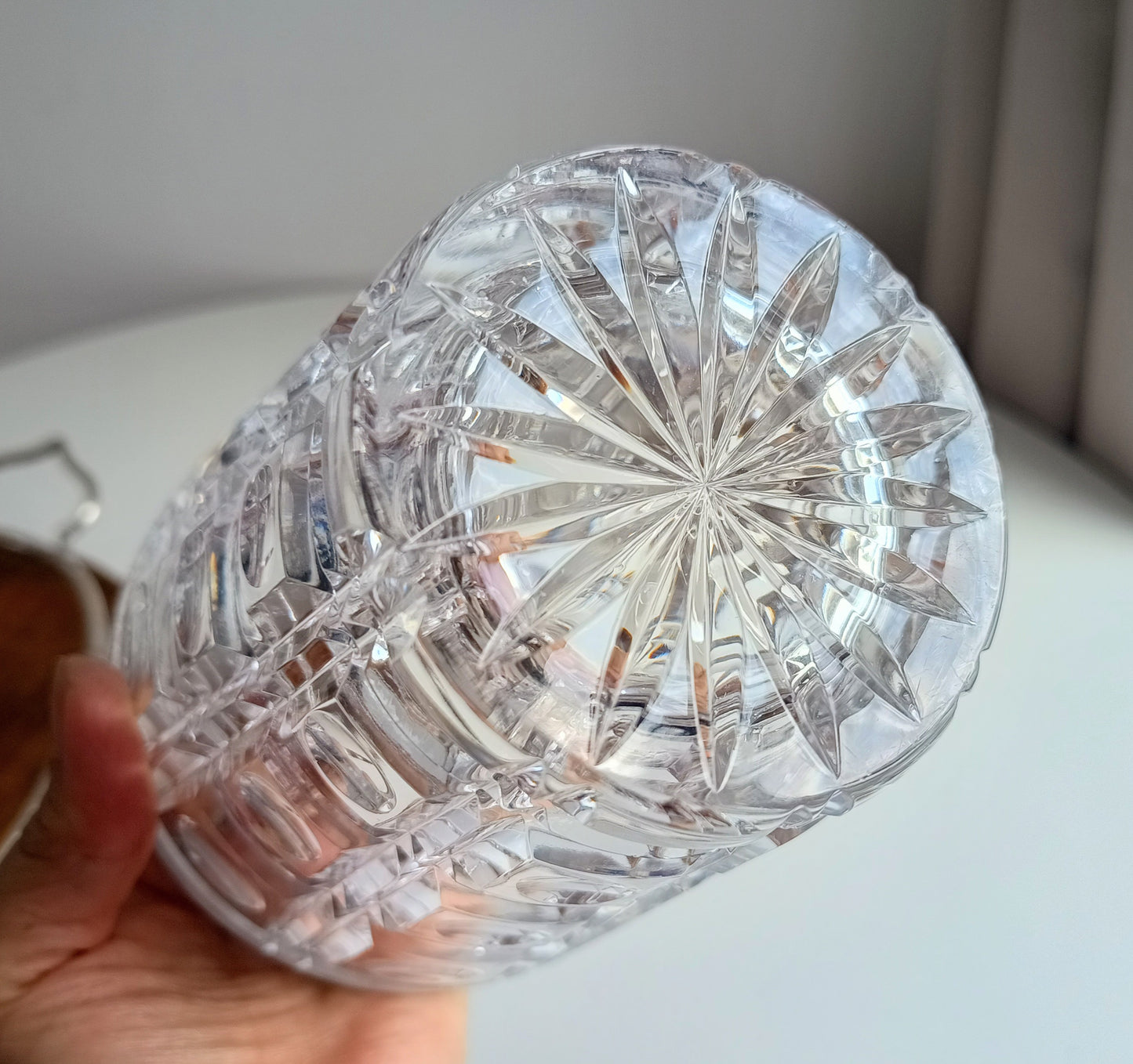 Mid-Century Bistro Ice Bucket, Jean Couzon Rhadango, Silver Plated Block & Lens Cut Crystal