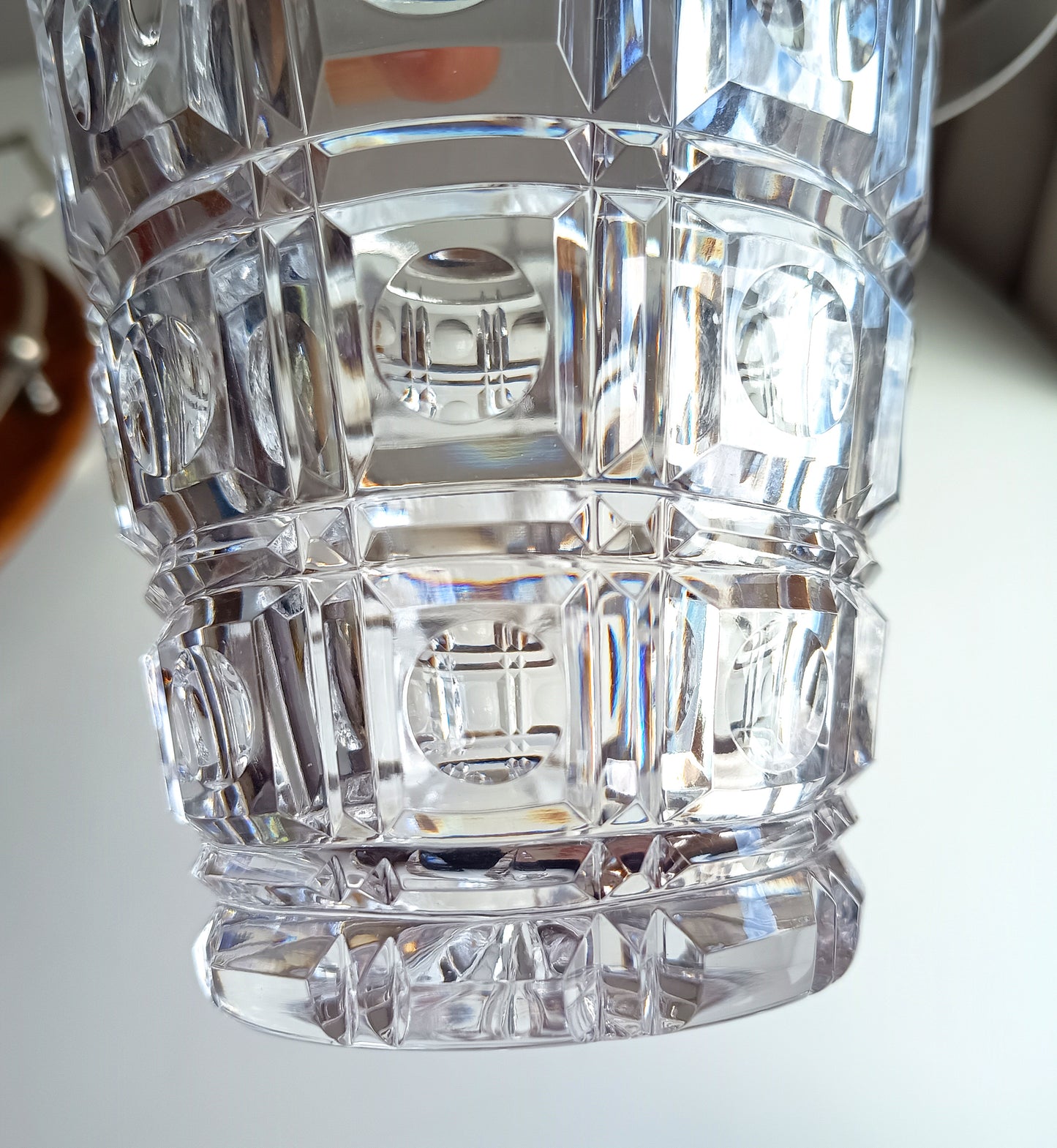 Mid-Century Bistro Ice Bucket, Jean Couzon Rhadango, Silver Plated Block & Lens Cut Crystal