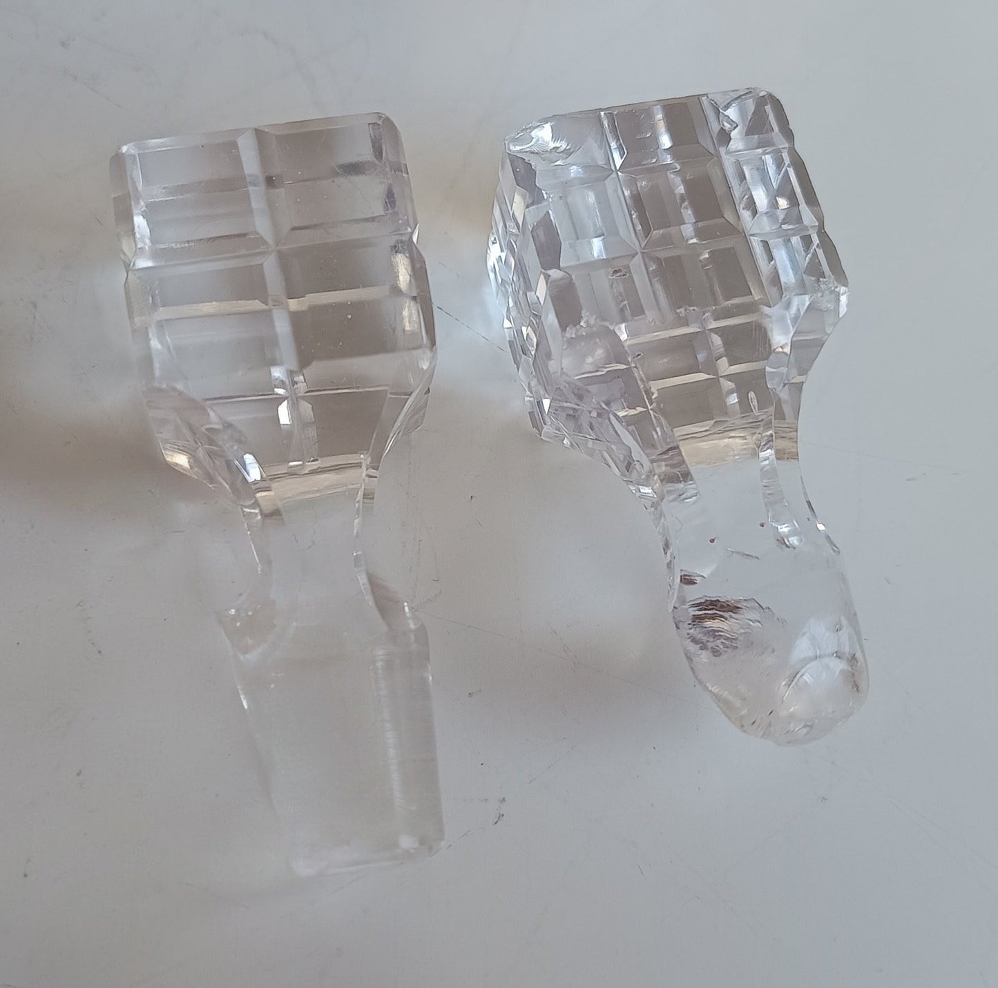 Novelty Victorian Belle Epoque Japonisme Faux Bamboo Cruet Stand cut Crystal Condiment Bottles