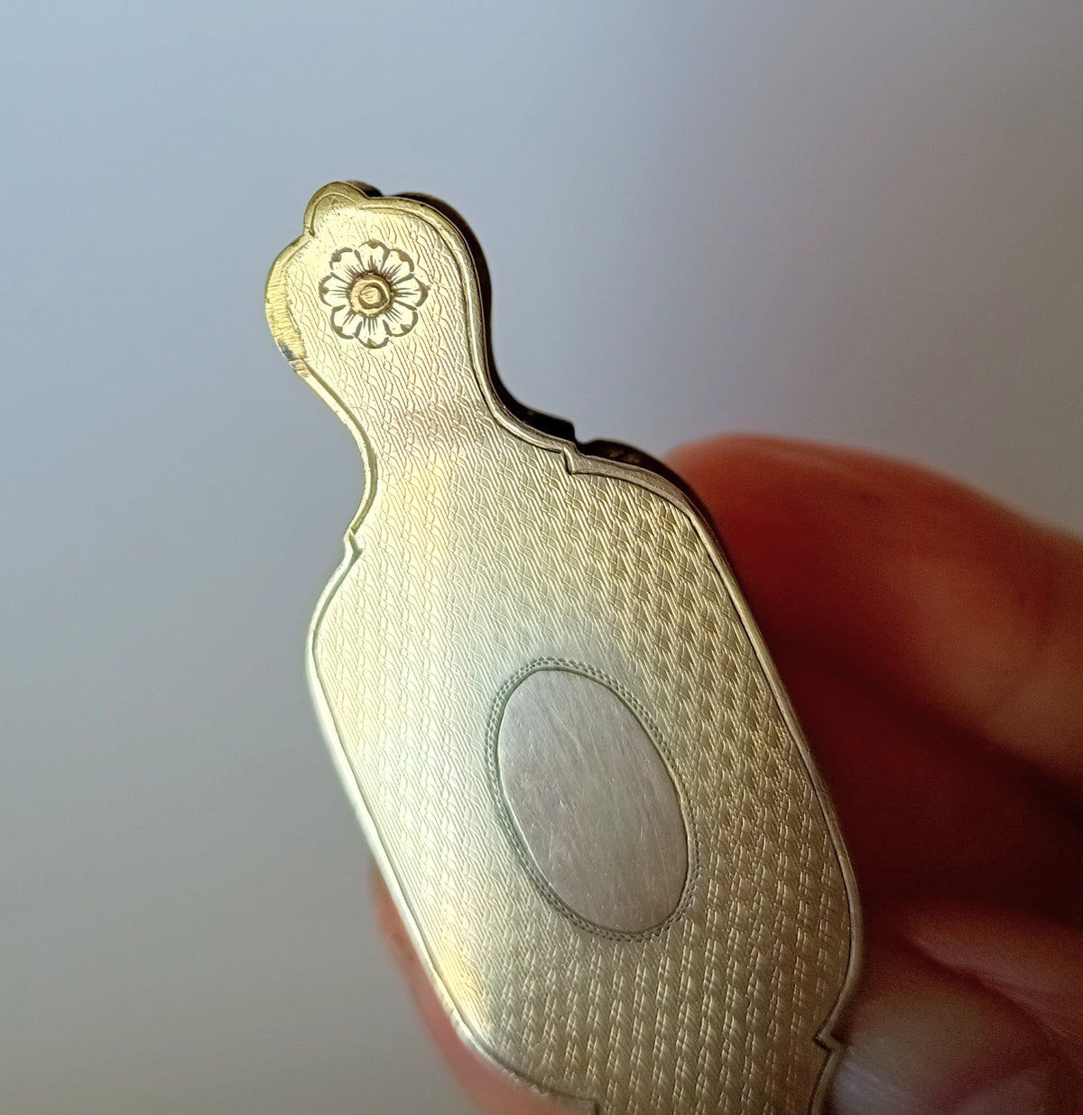 Antique Rolled Gold Guilloché Lorgnette Pendant, Chatelaine Push Button Pop Out Opera Glasses