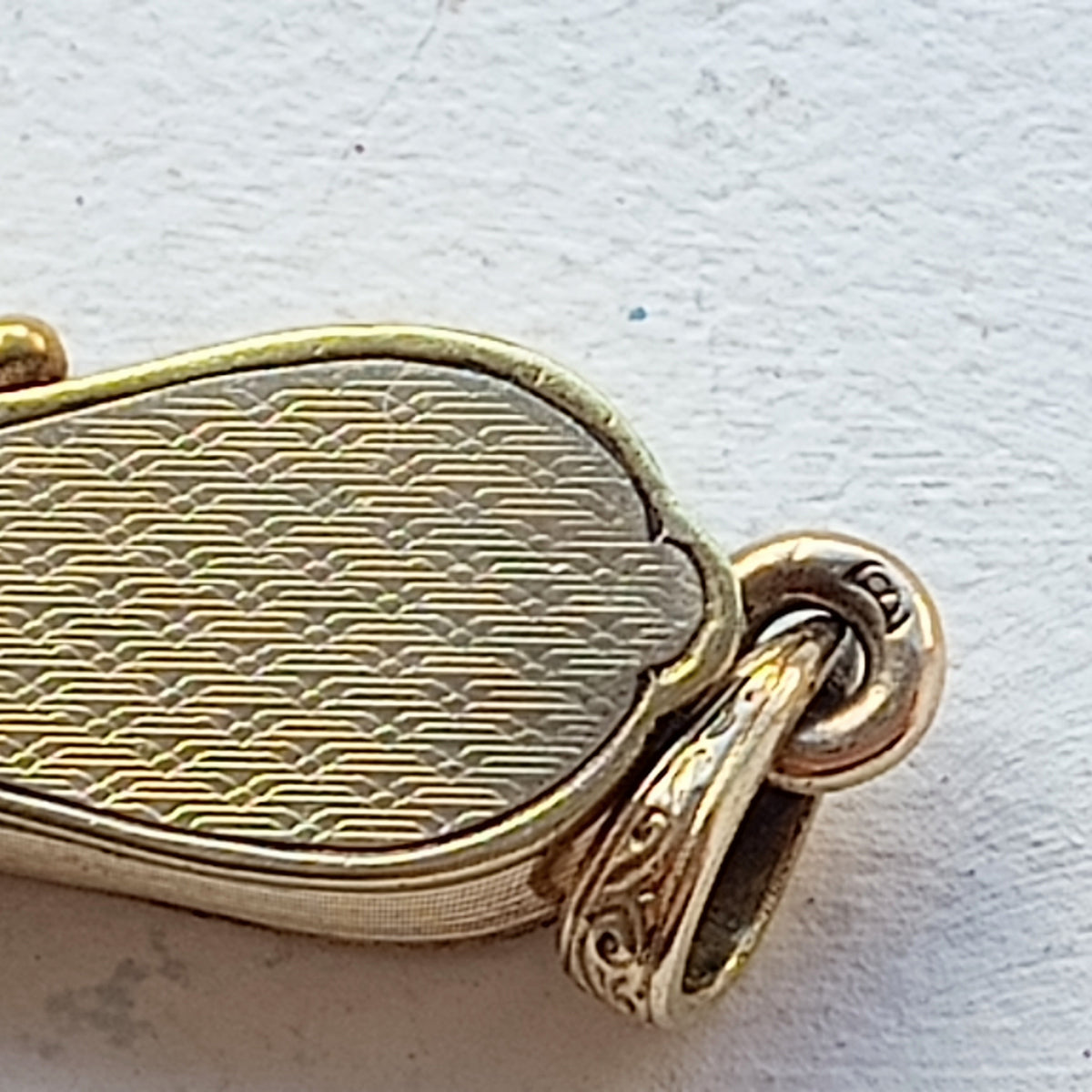 Antique Rolled Gold Guilloché Lorgnette Pendant, Chatelaine Push Button Pop Out Opera Glasses