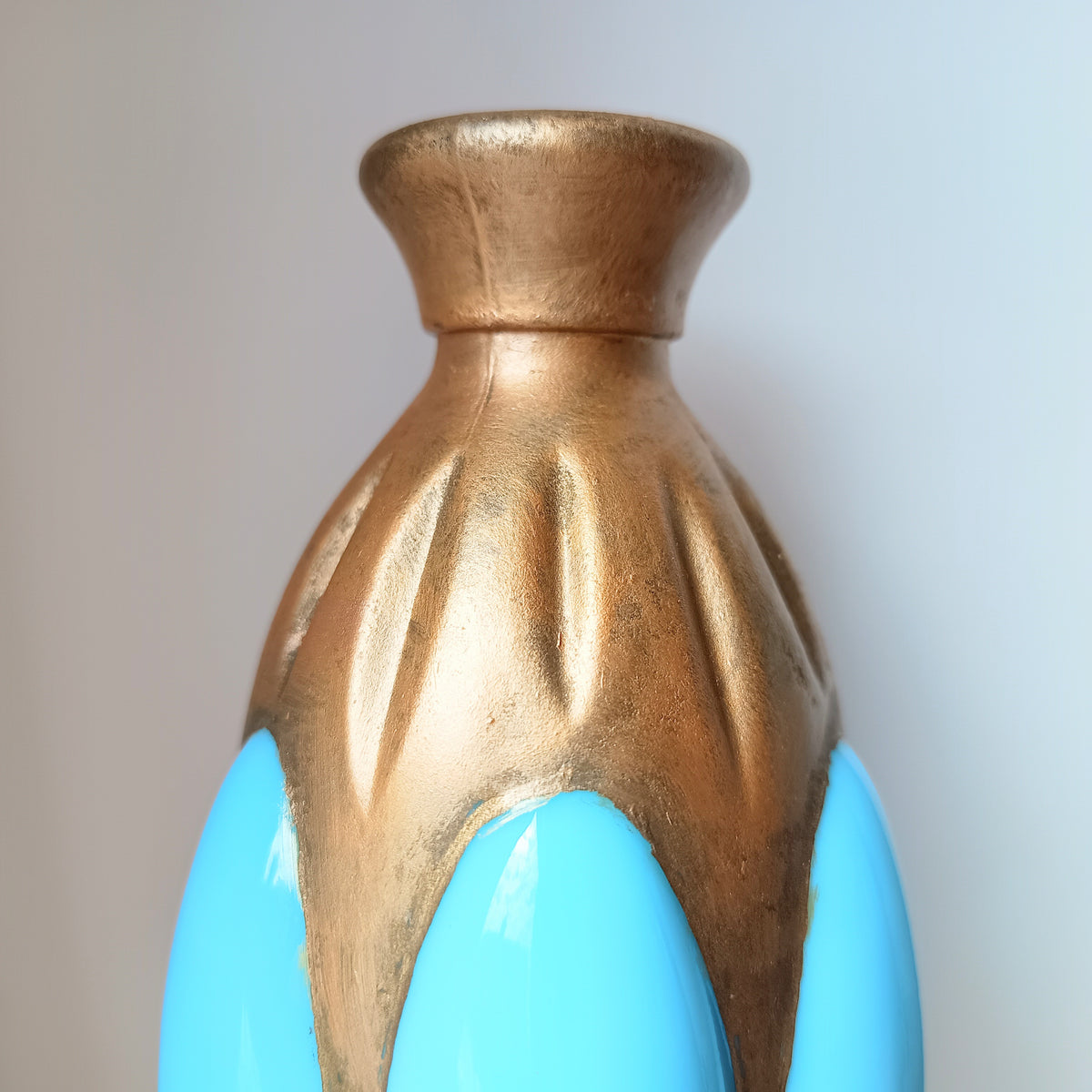 Antique French Blue Opaline Perfume Bottle – Portieux Vallerysthal "Melon" Mold 1000 c 1910