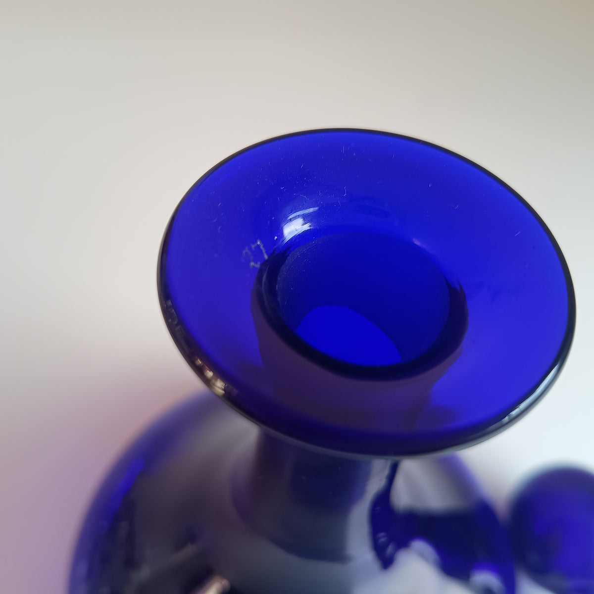 Antique English Bristol Blue Individual Mell Decanter, Ships Spirits or Gin Bottle / Carafe