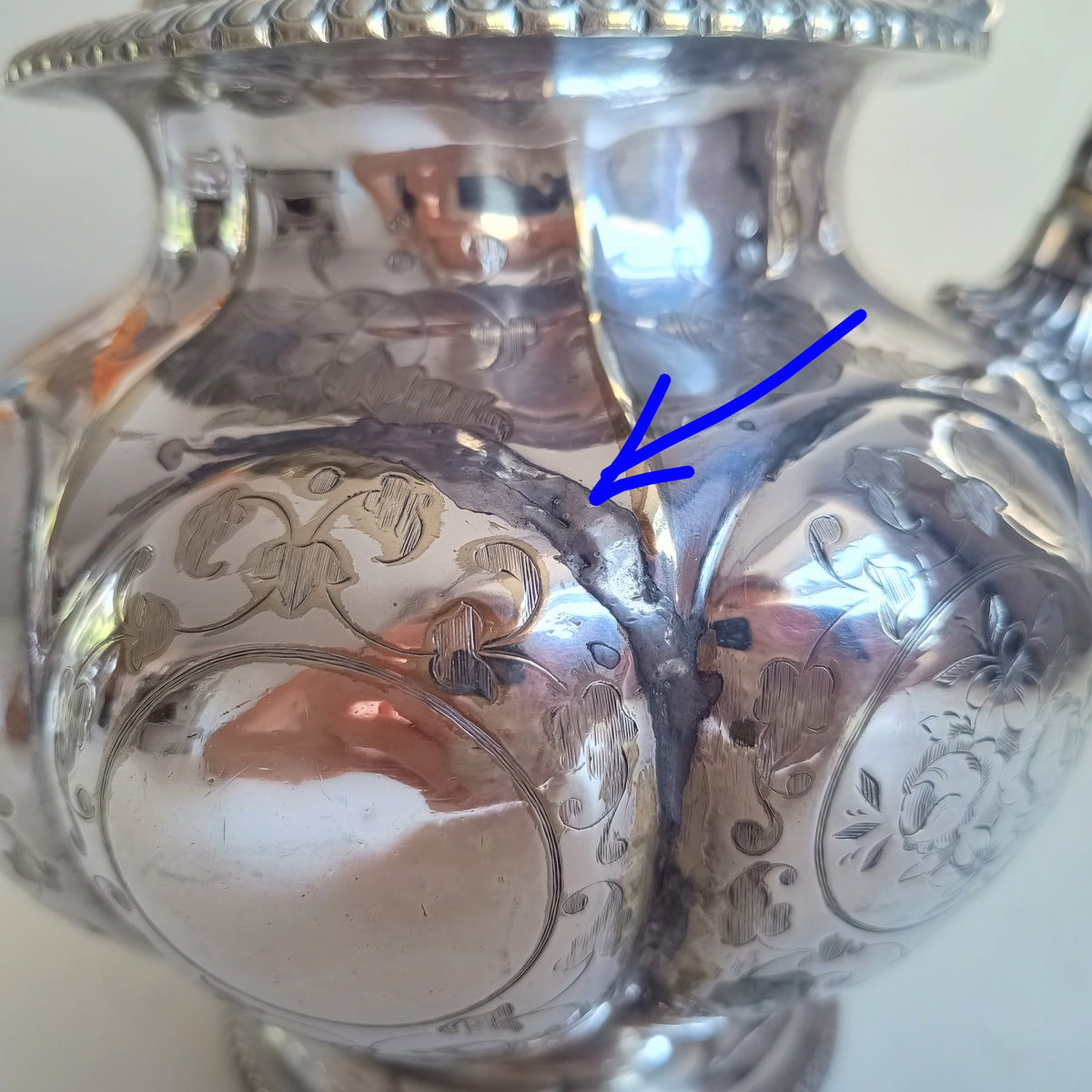 Antique W & G Sissons Silver Plated Teapot Biscuits / Sugar Bowl, Melon Shape, Pheasant Crest