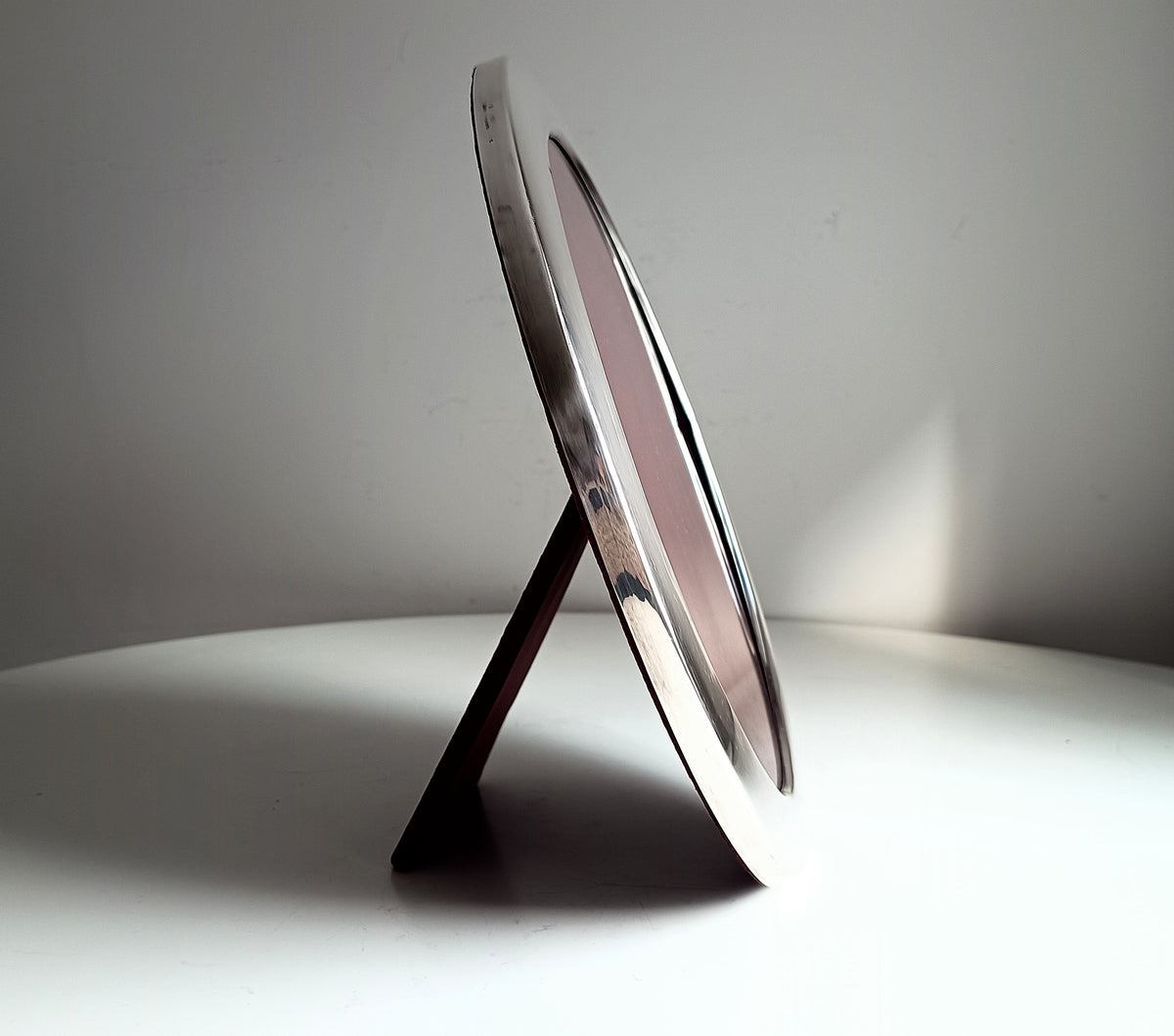 Vintage Richard Comyns Silver Plated Oval Frame, Midcentury Modern, Sheffield England, Red Velvet