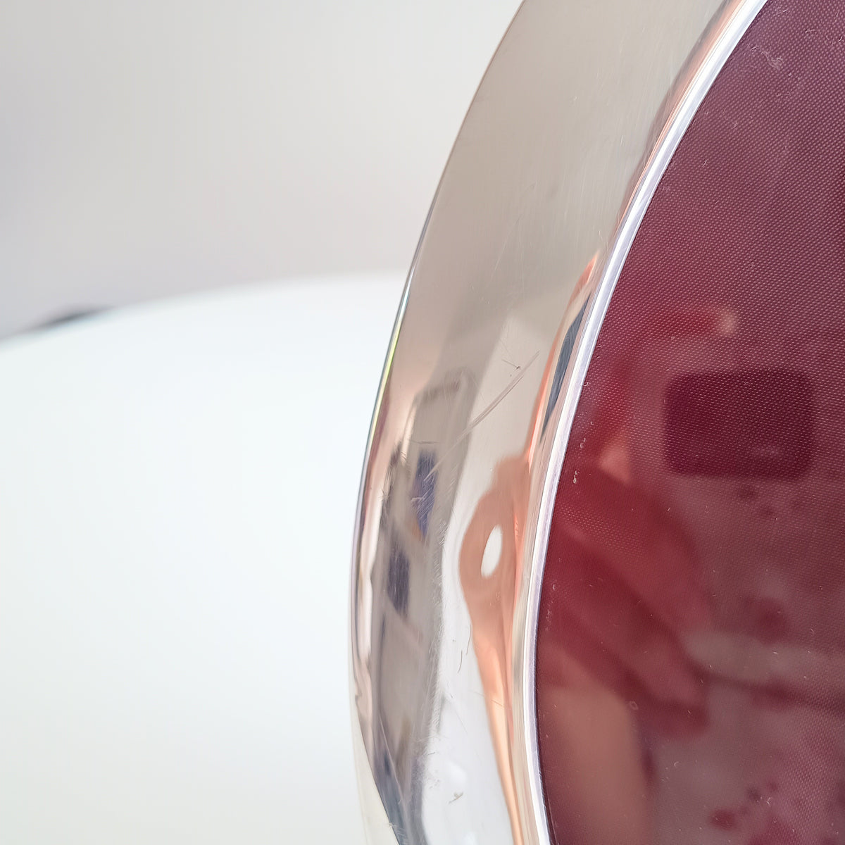 Vintage Richard Comyns Silver Plated Oval Frame, Midcentury Modern, Sheffield England, Red Velvet