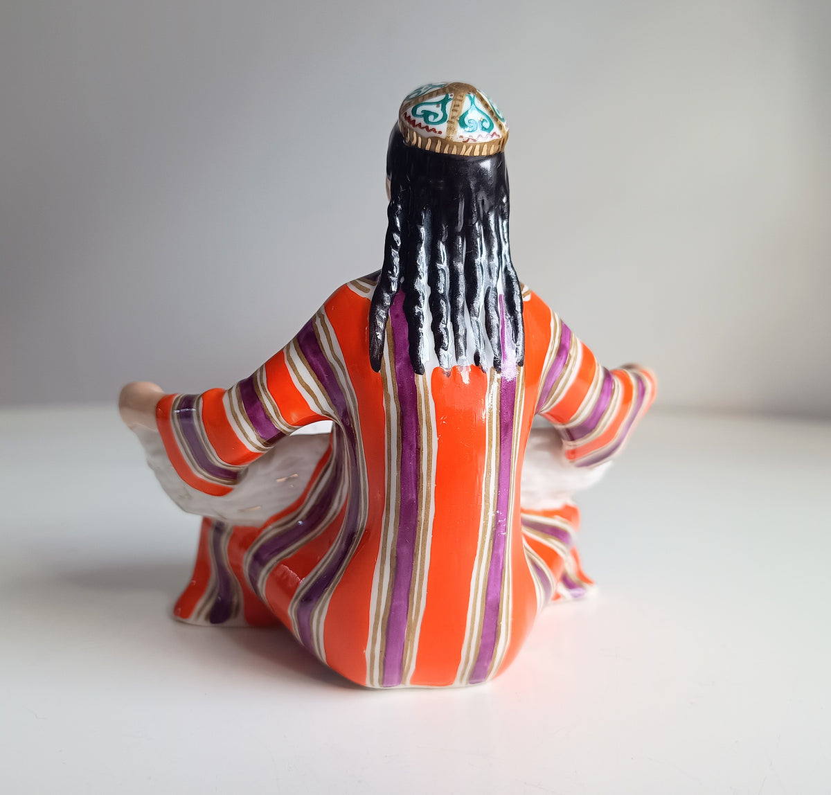 Vintage Lomonosov LFZ Porcelain Figurine Uzbek Girl with Basket, G. Stolbova, Red Mark USSR