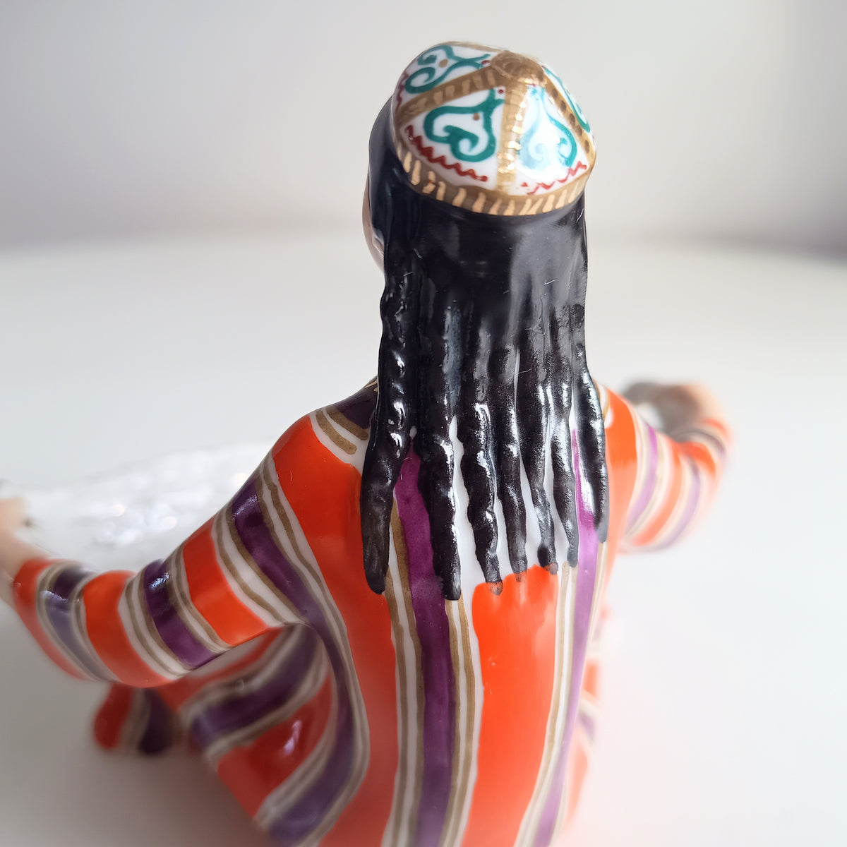Vintage Lomonosov LFZ Porcelain Figurine Uzbek Girl with Basket, G. Stolbova, Red Mark USSR