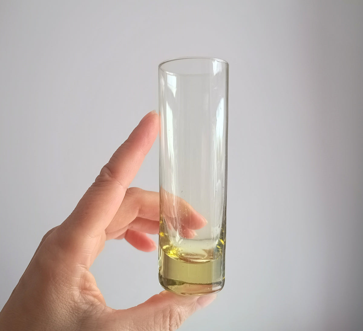 Vintage Midcentury Modern Harlequin Shotglasses, Coloured Glass Barware Olbernhau, Lausitzer
