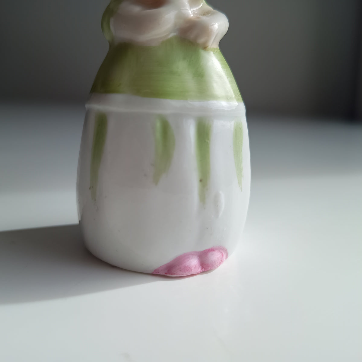 Antique German Art Deco Novelty Anthropomorphic Scent Perfume Bottle: Little Girl, Crown Top
