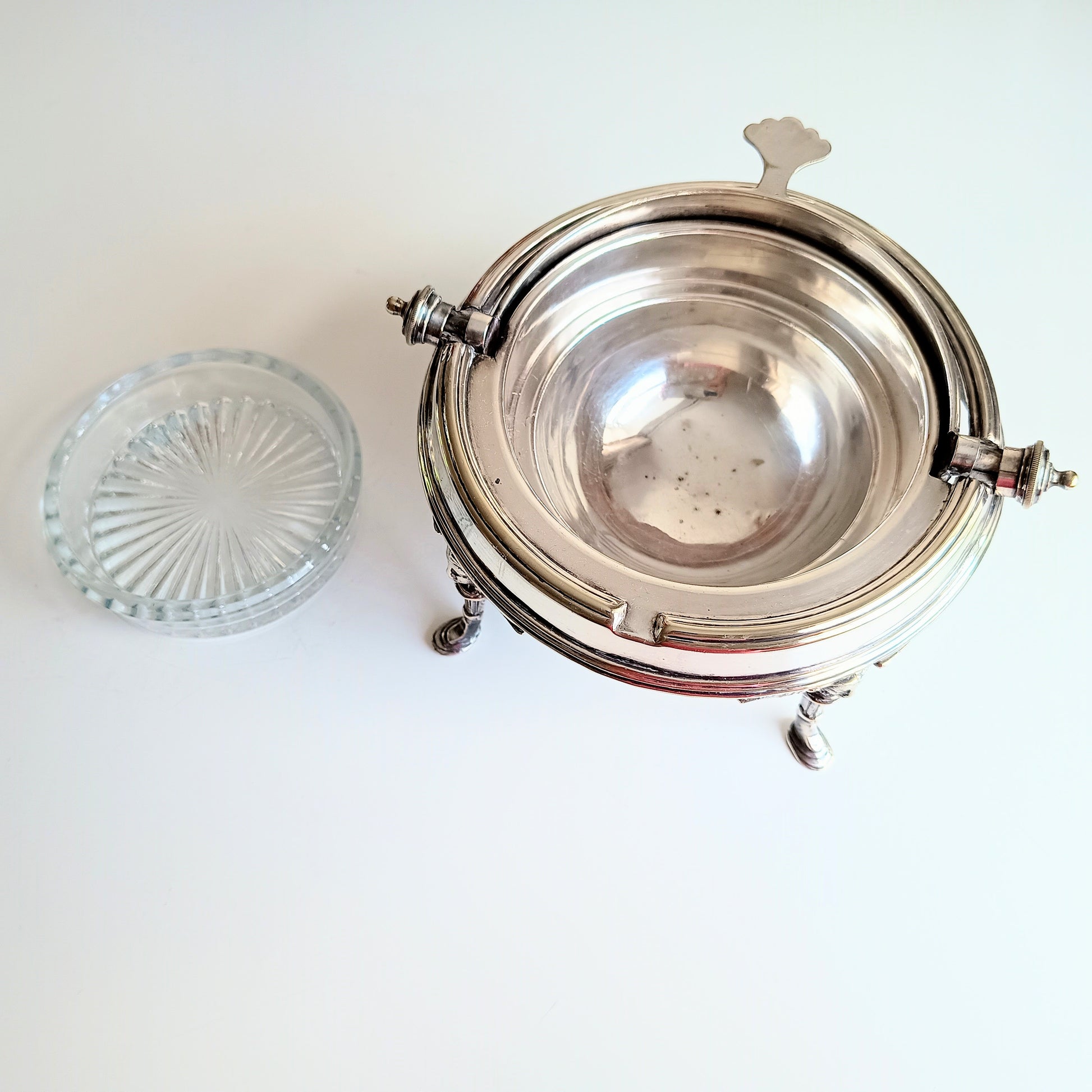Silver butter dish victorian style