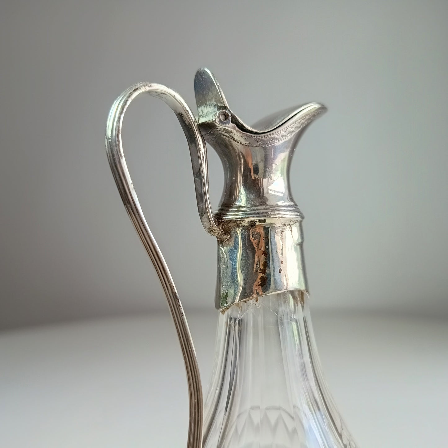 George III Neo-Classical Silver Mounted Bottle by Crispin Fuller | English Sterling Silver | Circa 1795–1799